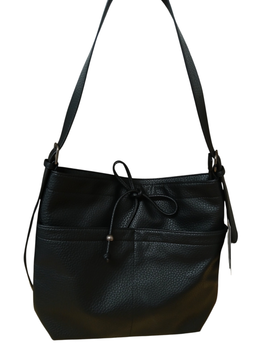 NWT LA TERRE Black Leather Shoulder Bag - Classic Women's Tote